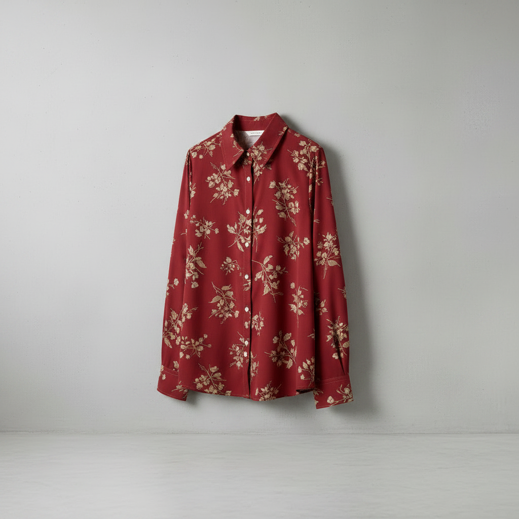 Rote Viskosebluse