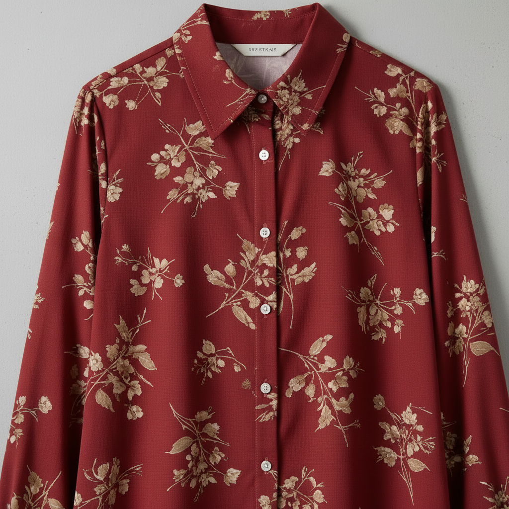 Rote Viskosebluse