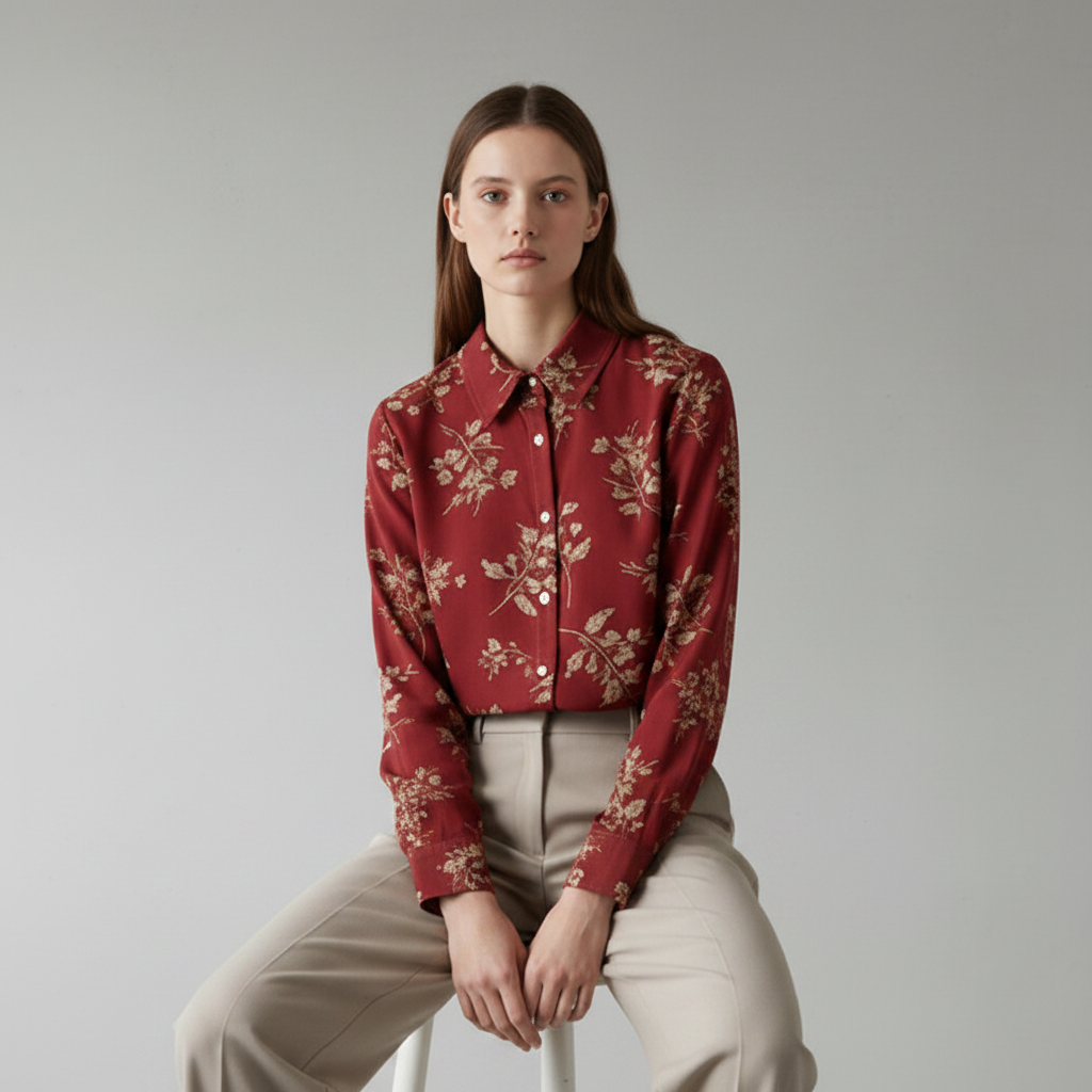 Rote Viskosebluse