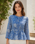 Blaue Viskosebluse