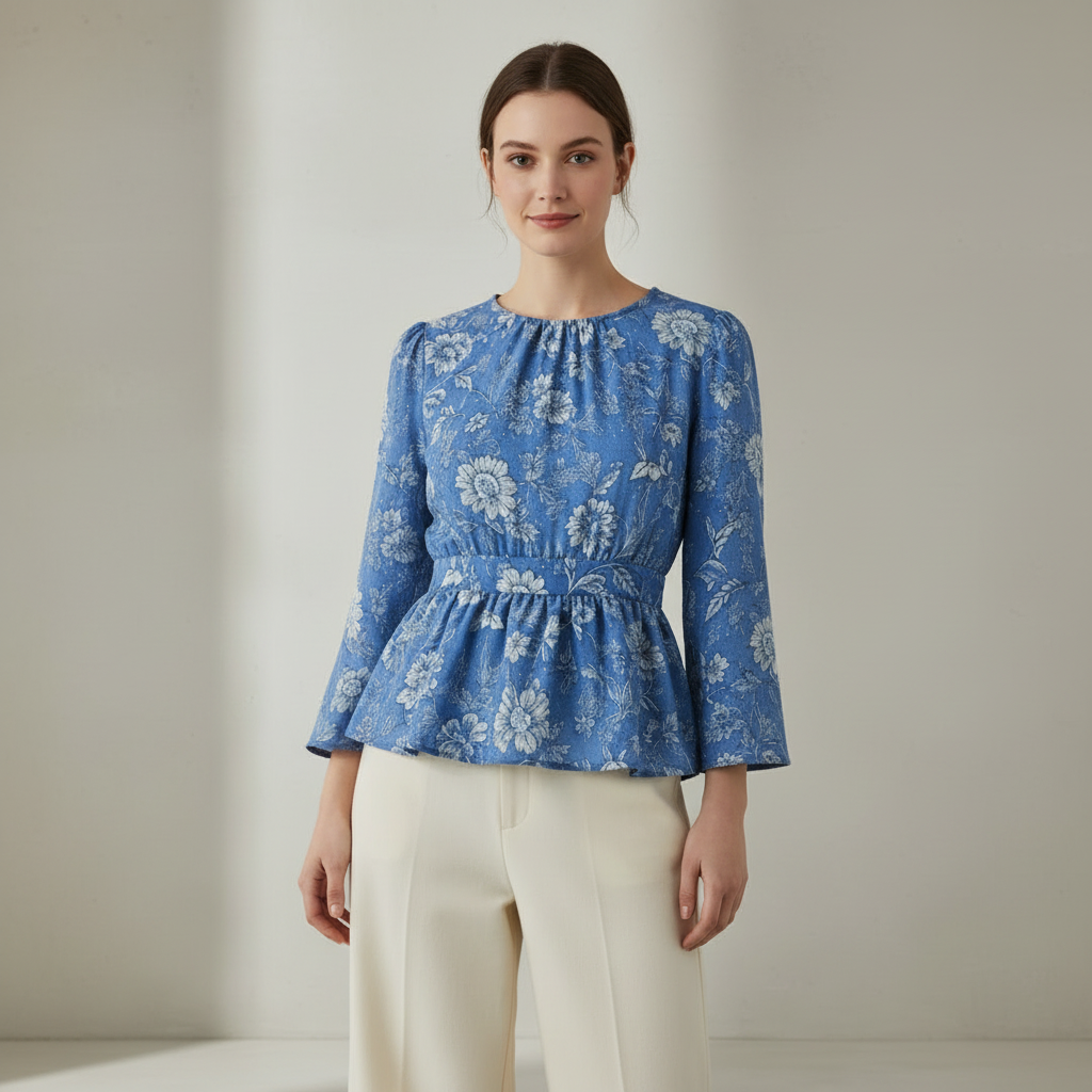 Blaue Viskosebluse
