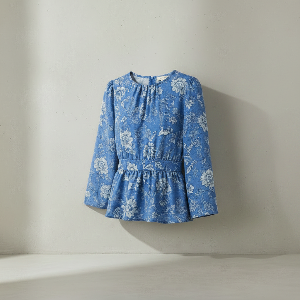 Blaue Viskosebluse