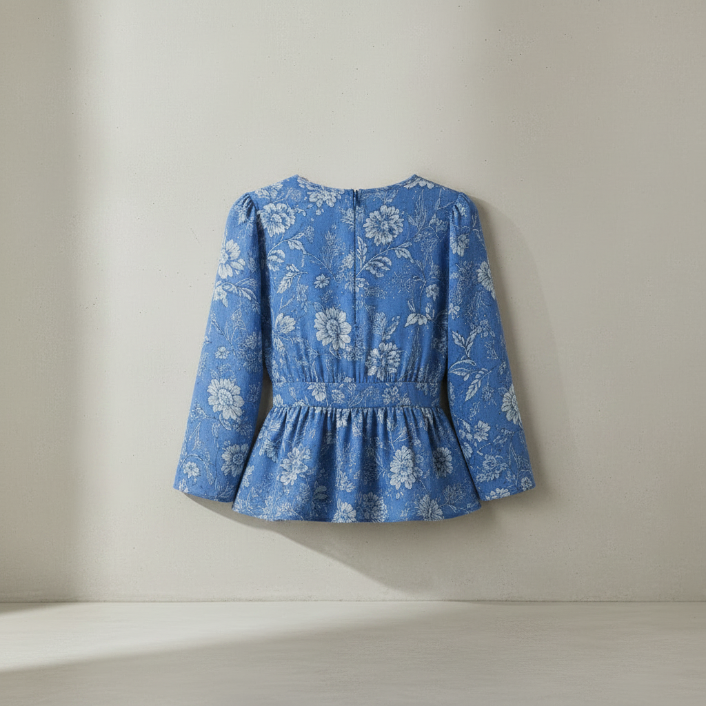 Blaue Viskosebluse