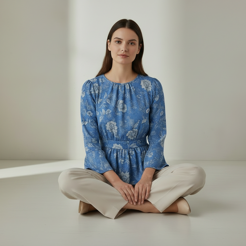 Blaue Viskosebluse