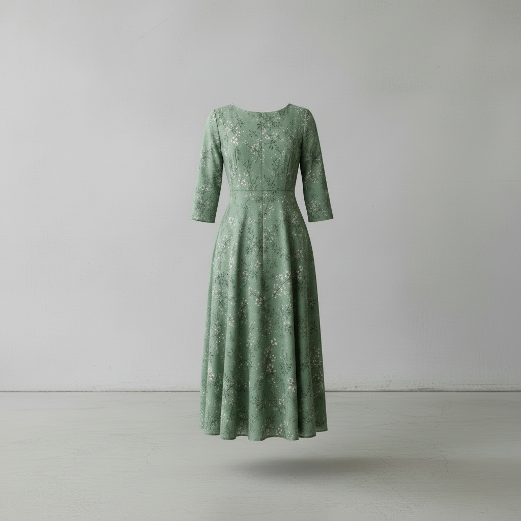Grünes Viskosekleid
