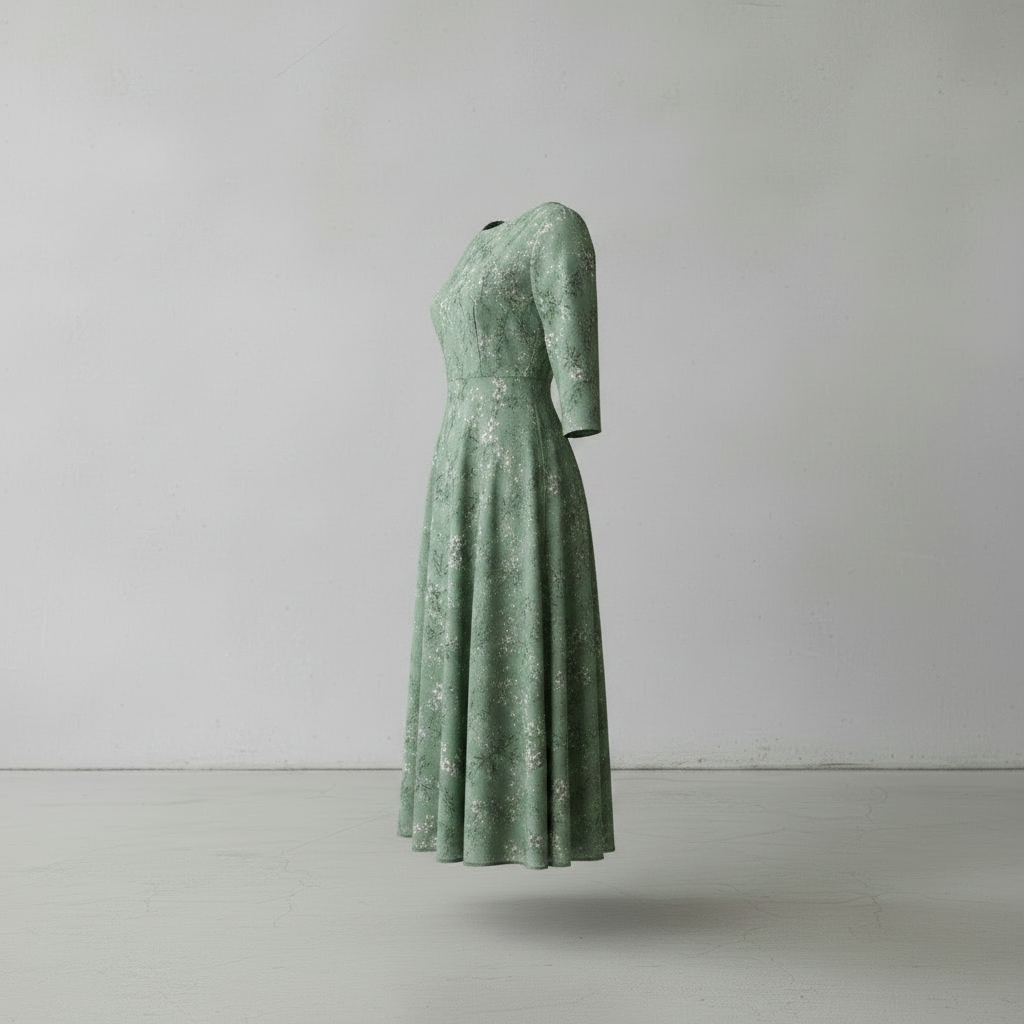 Grünes Viskosekleid