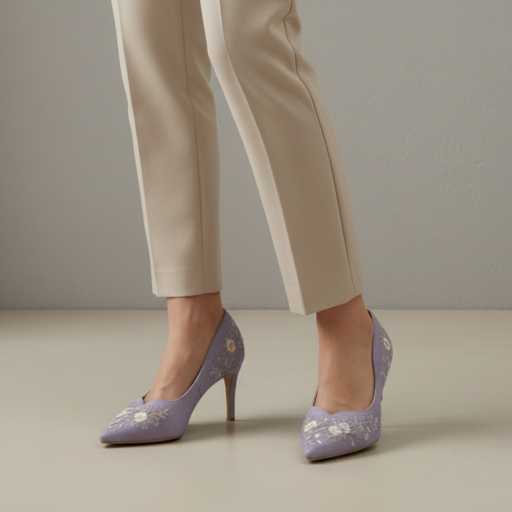 Lila Textilpumps
