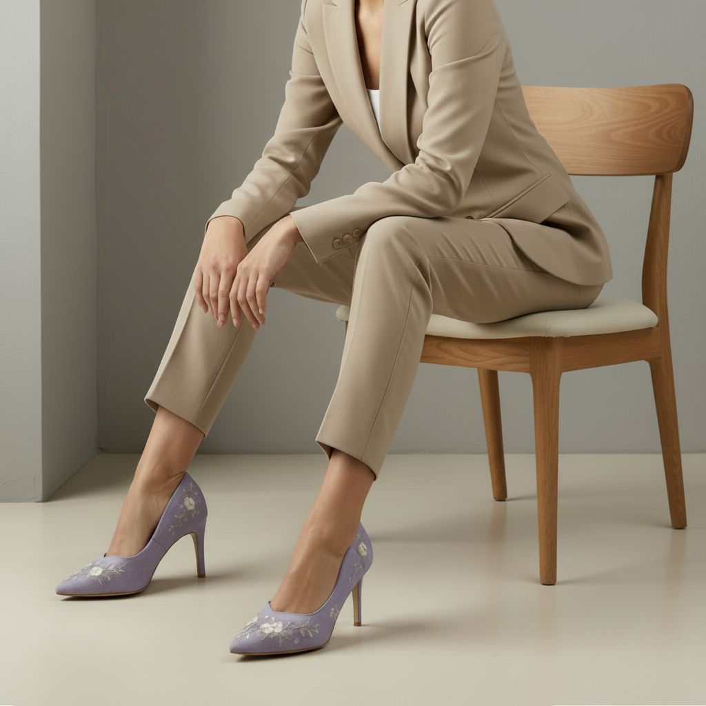 Lila Textilpumps