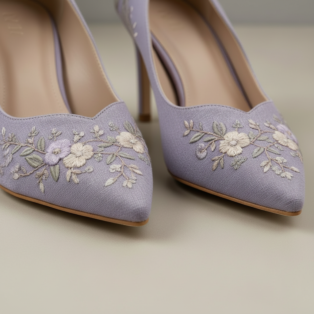 Lila Textilpumps