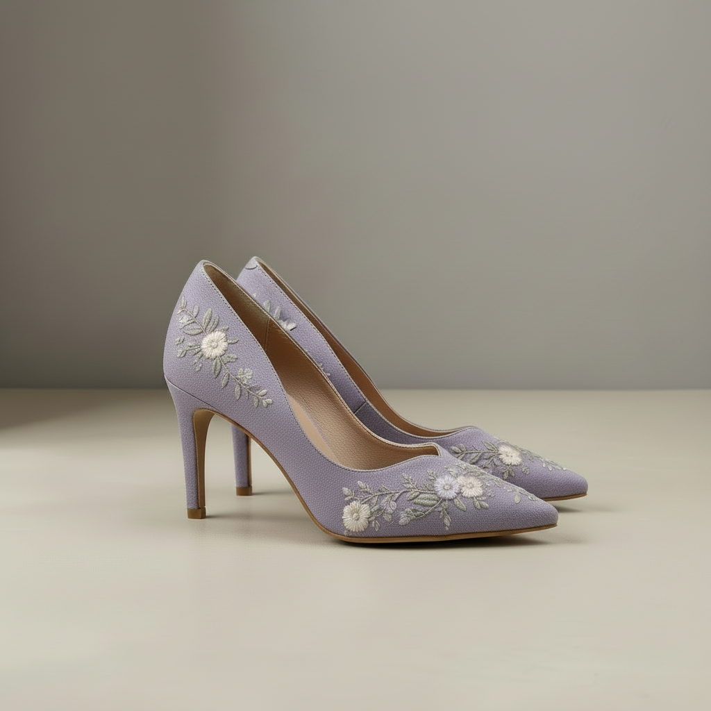 Lila Textilpumps